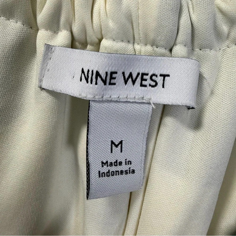 Nine West‎ Green and White Spotted Off-Shoulder Dress Size Medium
